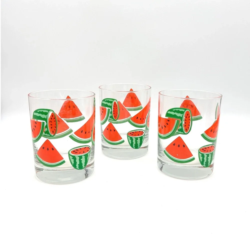 Tastesetter Set of 3‎ Vintage Watermelon Glasses Tumblers Drinkware